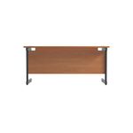 Jemini Rectangular Single Upright Cantilever Desk 1800x600x730mm Beech/Black KF810933