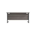 Jemini Rectangular Single Upright Cantilever Desk 1800x600x730mm Grey Oak/Black KF810964