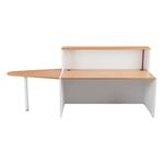 Jemini Reception Unit with Extension 1400x800x740mm Beech/White KF816364