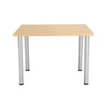 Jemini Rectangular Meeting Table 1200x800x730 Nova Oak/Silver KF816609