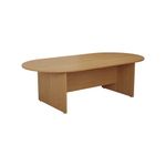 Jemini D-End Meeting Table 2400x1200x730mm Nova Oak KF816715