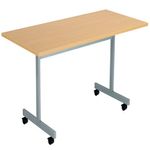 Jemini Rectangular Tilting Table 1600x800x720mm Nova Oak/Silver KF816906