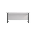 Jemini Rectangular Single Upright Cantilever Desk 1800x600x730mm White/Black KF818120