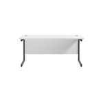 Jemini Rectangular Single Upright Cantilever Desk 1800x600x730mm White/Black KF818120