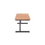 Jemini Rectangular Single Upright Cantilever Desk 1800x800x730mm Beech/Black KF818229
