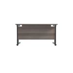 Jemini Rectangular Double Upright Cantilever Desk 1400x800x730mm Grey Oak/Black KF819066