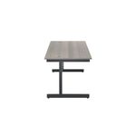 Jemini Rectangular Single Upright Cantilever Desk 1800x800x730mm Grey Oak/Black KF819431