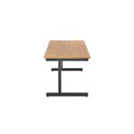Jemini Rectangular Single Upright Cantilever Desk 1800x800x730mm Nova Oak/Black KF819455