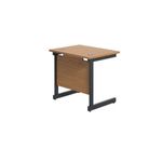 Jemini Rectangular Double Upright Cantilever Desk 800x600x730mm Nova Oak/Black KF819523