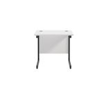 Jemini Rectangular Double Upright Cantilever Desk 800x600x730mm White/Black KF819530
