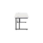 Jemini Rectangular Double Upright Cantilever Desk 1400x800x730mm White/Black KF819691