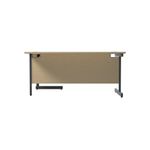 Jemini Radial Right Hand Single Upright Cantilever Desk 1600x1200x730mm Maple/Black KF819721