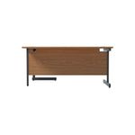 Jemini Radial Right Hand Single Upright Cantilever Desk 1600x1200x730mm Nova Oak/Black KF819738