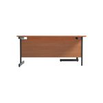 Jemini Radial Left Hand Single Upright Cantilever Desk 1800x1200x730mm Beech/Black KF819752