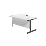 Jemini Radial Right Hand Single Upright Cantilever Desk 1800x1200x730mm White/Black KF819882