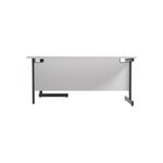 Jemini Radial Right Hand Single Upright Cantilever Desk 1800x1200x730mm White/Black KF819882