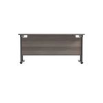 Jemini Rectangular Double Upright Cantilever Desk 1600x600mm Grey Oak/Black KF820093