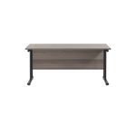 Jemini Rectangular Double Upright Cantilever Desk 1600x600mm Grey Oak/Black KF820093
