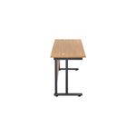 Jemini Rectangular Double Upright Cantilever Desk 1600x600mm Nova Oak/Black KF820116