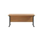 Jemini Rectangular Double Upright Cantilever Desk 1600x600mm Nova Oak/Black KF820116