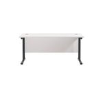 Jemini Rectangular Double Upright Cantilever Desk 1600x600mm White/Black KF820123