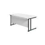 Jemini Rectangular Double Upright Cantilever Desk 1600x800mm White/Black KF820185