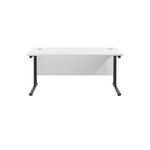 Jemini Rectangular Double Upright Cantilever Desk 1600x800mm White/Black KF820185