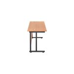 Jemini Rectangular Double Upright Cantilever Desk 1800x600x730mm Beech/Black KF820192