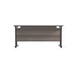 Jemini Rectangular Double Upright Cantilever Desk 1800x600x730mm Grey Oak/Black KF820215