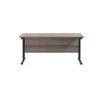 Jemini Rectangular Double Upright Cantilever Desk 1800x600x730mm Grey Oak/Black KF820215
