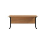 Jemini Rectangular Double Upright Cantilever Desk 1800x600x730mm Nova Oak/Black KF820239