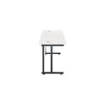 Jemini Rectangular Double Upright Cantilever Desk 1800x600x730mm White/Black KF820246