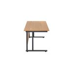 Jemini Rectangular Double Upright Cantilever Desk 1800x800x730mm Nova Oak/Black KF820291