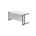 Jemini Rectangular Double Upright Cantilever Desk 1800x800x730mm White/Black KF820307