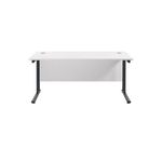 Jemini Rectangular Double Upright Cantilever Desk 1800x800x730mm White/Black KF820307