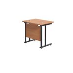 Jemini Rectangular Double Upright Cantilever Desk 800x600x730mm Beech/Black KF820314