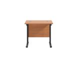 Jemini Rectangular Double Upright Cantilever Desk 800x600x730mm Beech/Black KF820314