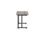 Jemini Rectangular Double Upright Cantilever Desk 800x600x730mm Grey Oak/Black KF820338