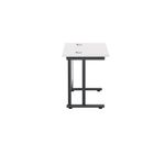 Jemini Rectangular Double Upright Cantilever Desk 800x600x730mm White/Black KF820369