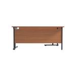 Jemini Radial Left Hand Double Upright Cantilever Desk 1600x1200x730mm Beech/Black KF820376