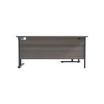 Jemini Radial Left Hand Double Upright Cantilever Desk 1600x1200x730mm Grey Oak/Black KF820390