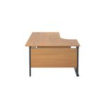 Jemini Radial Left Hand Double Upright Cantilever Desk 1600x1200x730mm Nova Oak/Black KF820413