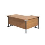 Jemini Radial Left Hand Double Upright Cantilever Desk 1600x1200x730mm Nova Oak/Black KF820413