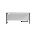Jemini Radial Left Hand Double Upright Cantilever Desk 1800x1200x730mm White/Black KF820543
