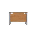 Jemini Rectangular Goal Post Desk 1000x600x730mm Nova Oak/Silver KF821403