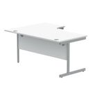 Polaris Right Hand Radial SU Cantilever Desk 1600x1200x730mm Arctic White/Silver KF821470