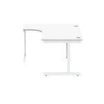 Polaris Left Hand Radial Single Upright Cantilever Desk 1600x1200x730mm Arctic White/White KF821480