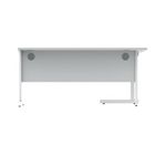 Polaris Left Hand Radial Single Upright Cantilever Desk 1600x1200x730mm Arctic White/White KF821480