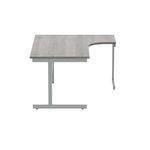 Polaris Right Hand Radial SU Cantilever Desk 1600x1200x730mm Alaskan Grey Oak/Silver KF821510