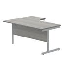 Polaris Right Hand Radial SU Cantilever Desk 1600x1200x730mm Alaskan Grey Oak/Silver KF821510